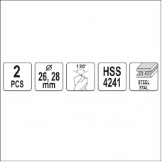 YT-44627 YATO Set burghie pentru metal 26 - 28 mm,..